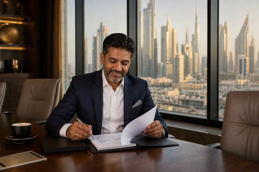 UAE business owner reviewing audit-ready financial reports